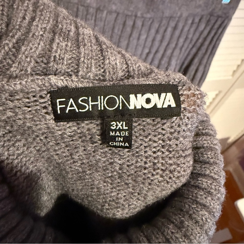 Fashion Nova Pleated Sweater Skirt Set - Grey - Picture 7 of 7